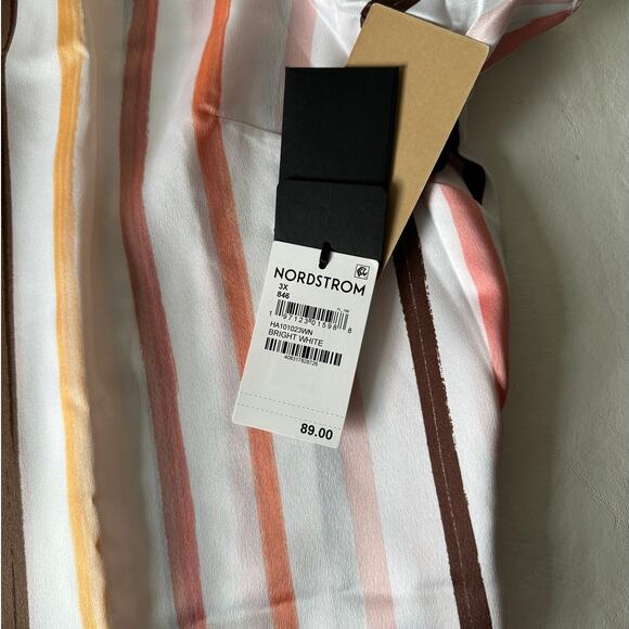 New Halogen Stripe Short Sleeve Button-Up Camp Shirt Size 3X - Picture 5 of 8